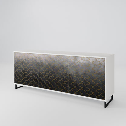 TESSELATED GRAYISH Madia a 3 Ante in Finitura Bianca