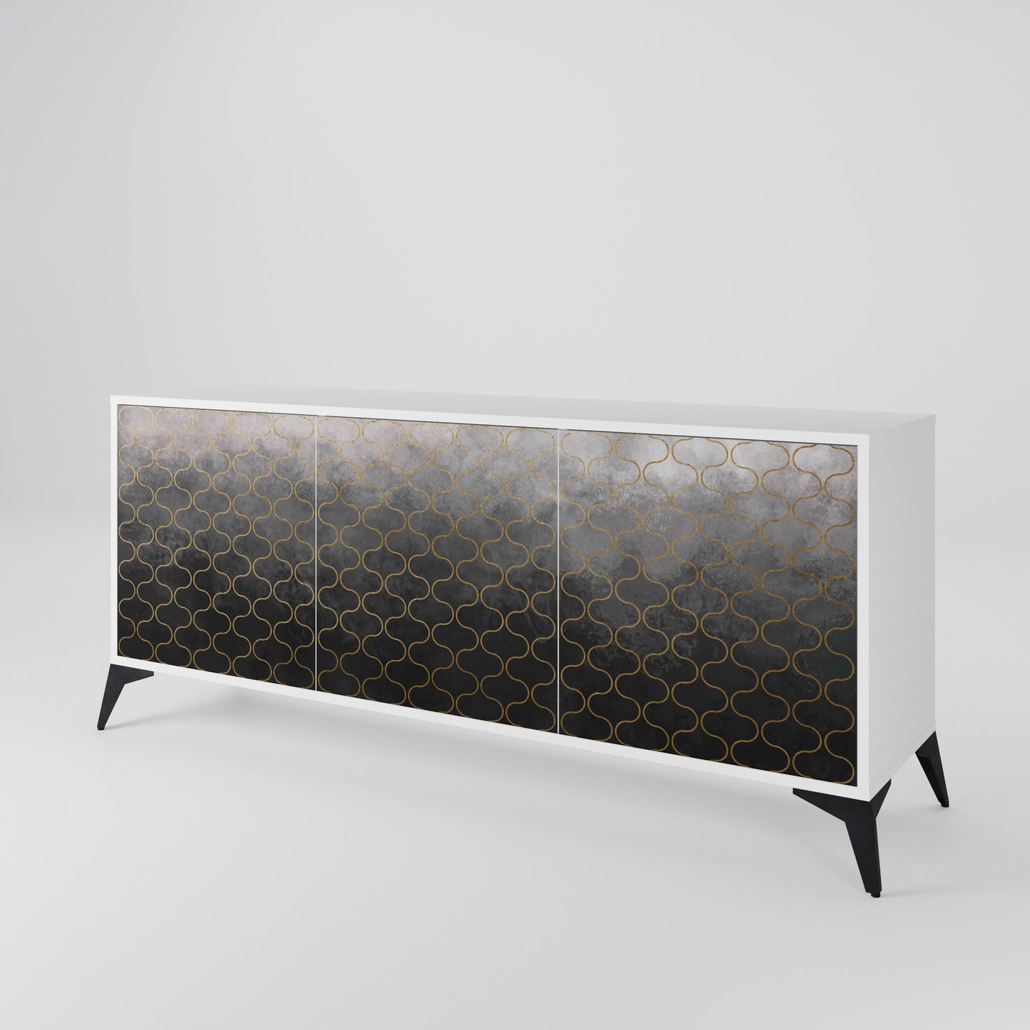 TESSELATED GRAYISH Madia a 3 Ante in Finitura Bianca