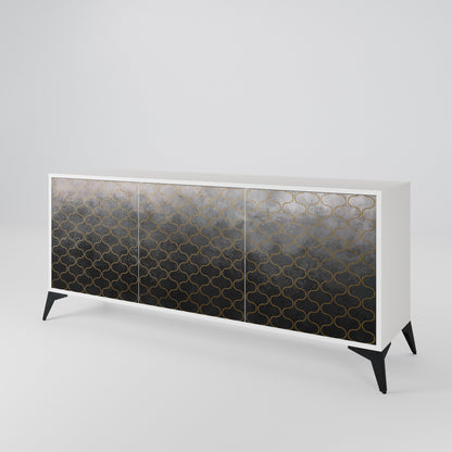 TESSELATED GRAYISH Madia a 3 Ante in Finitura Bianca