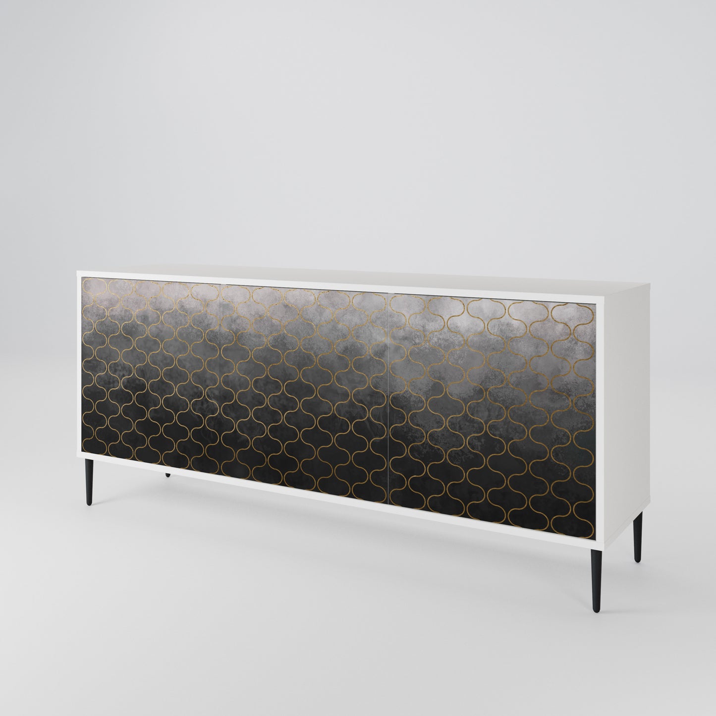 TESSELATED GRAYISH Madia a 3 Ante in Finitura Bianca