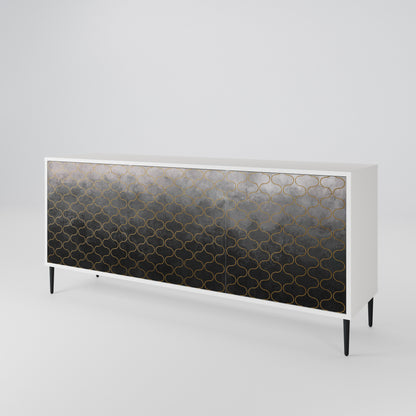 TESSELATED GRAYISH Madia a 3 Ante in Finitura Bianca