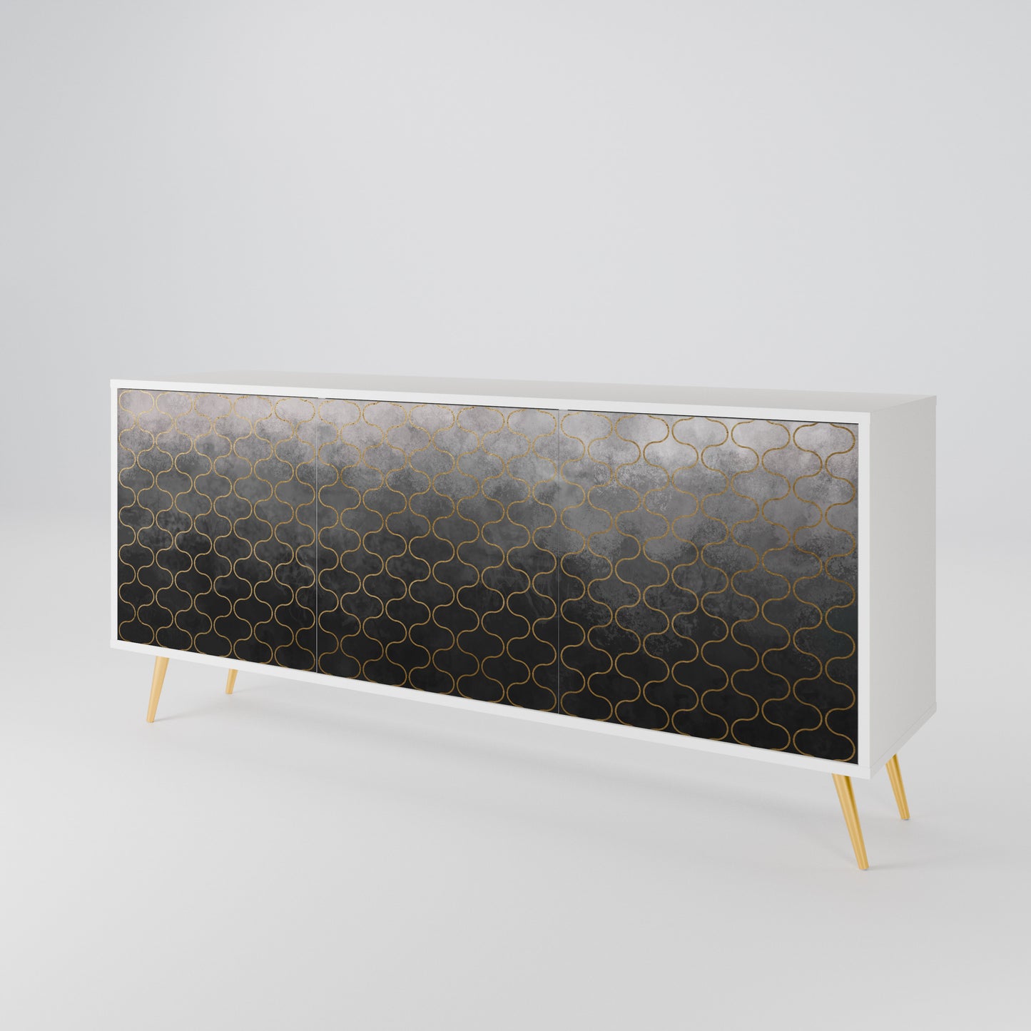 TESSELATED GRAYISH Madia a 3 Ante in Finitura Bianca