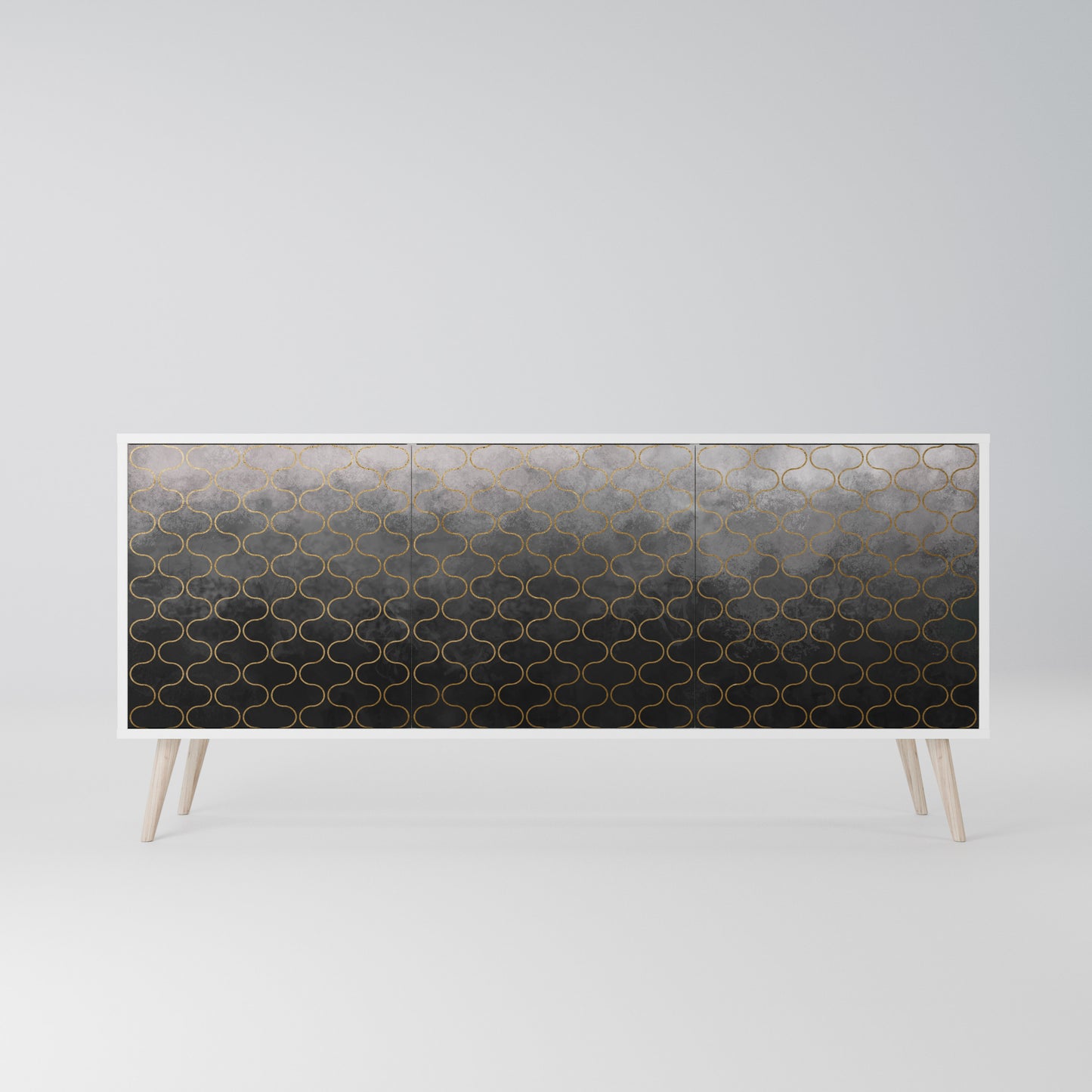 TESSELATED GRAYISH Madia a 3 Ante in Finitura Bianca