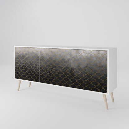 TESSELATED GRAYISH Madia a 3 Ante in Finitura Bianca