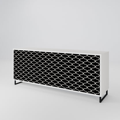 TESSELATED BLACKNESS Madia a 3 Ante in Finitura Bianca