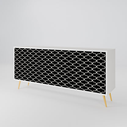 TESSELATED BLACKNESS Madia a 3 Ante in Finitura Bianca