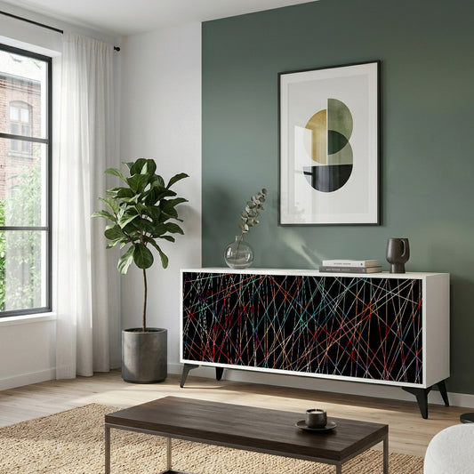LUMINOUS SNARE 3-Door Sideboard in White Finish