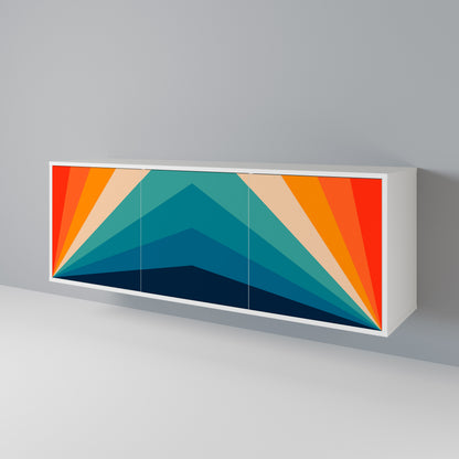 PRISM CONCUSSION Madia a 3 Ante in Finitura Bianca