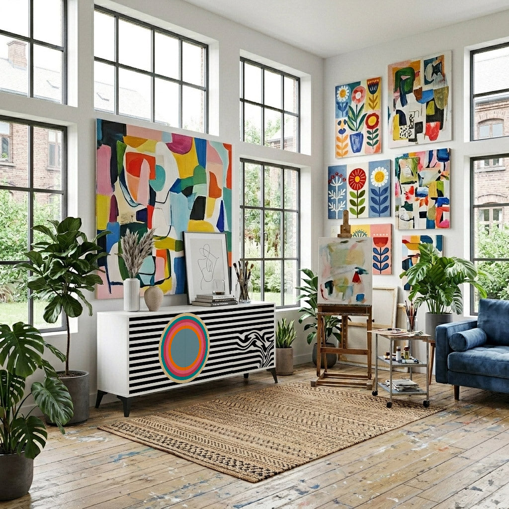 SPECTRA SHOWCASE Madia a 3 Ante in Finitura Bianca