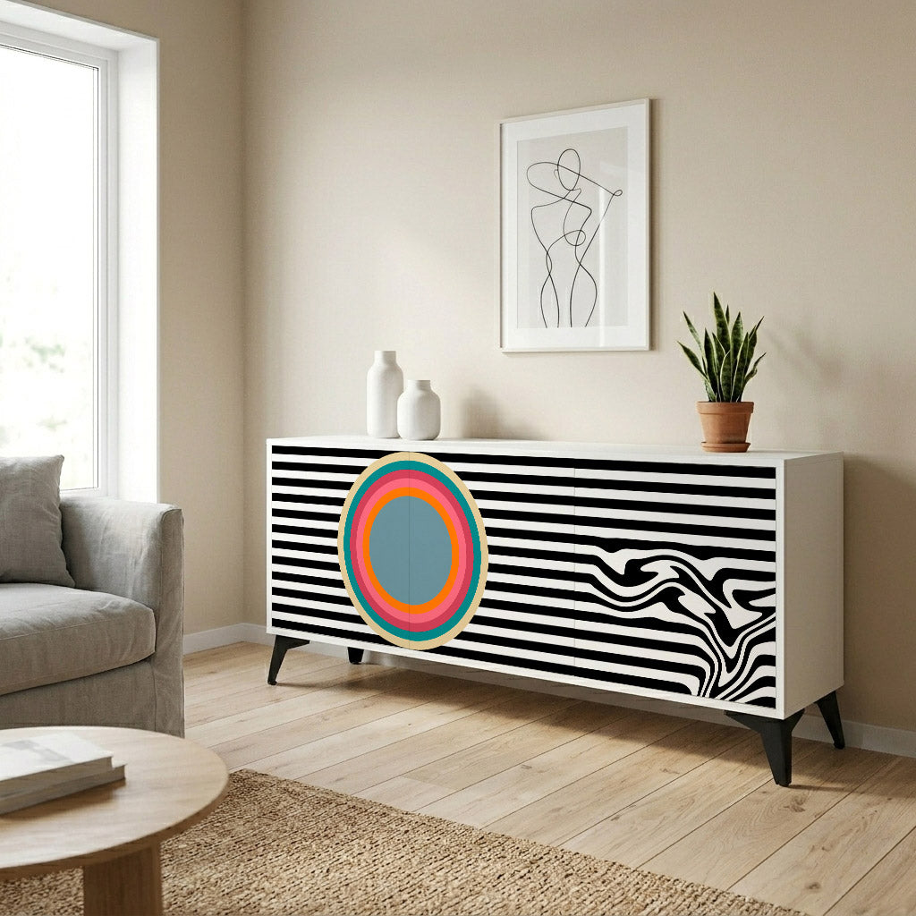 SPECTRA SHOWCASE Madia a 3 Ante in Finitura Bianca