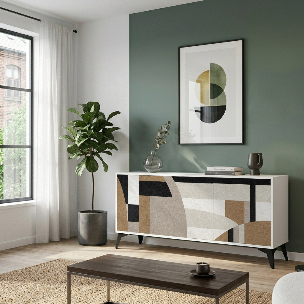 DELICATE MEMENTO 3-Door Sideboard in White Finish