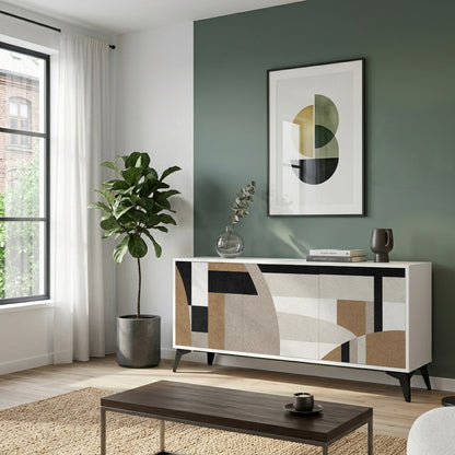 DELICATE MEMENTO 3-Door Sideboard in White Finish