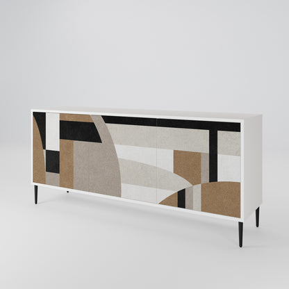 DELICATE MEMENTO 3-Door Sideboard in White Finish