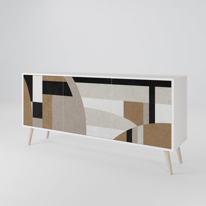 DELICATE MEMENTO 3-Door Sideboard in White Finish
