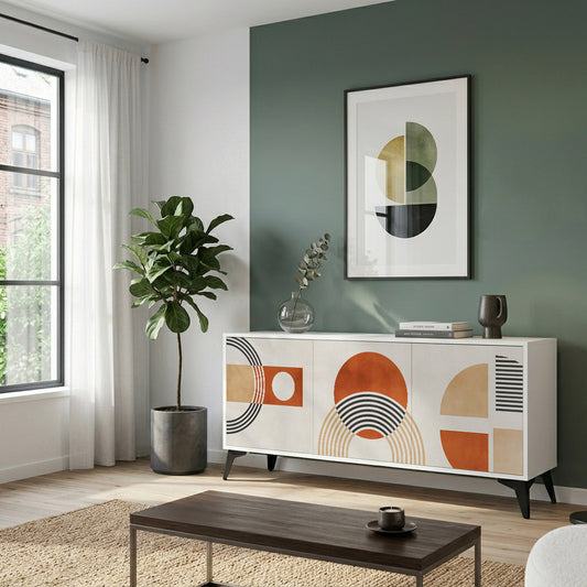 SPACE AROUND 3-Door Sideboard in White Finish