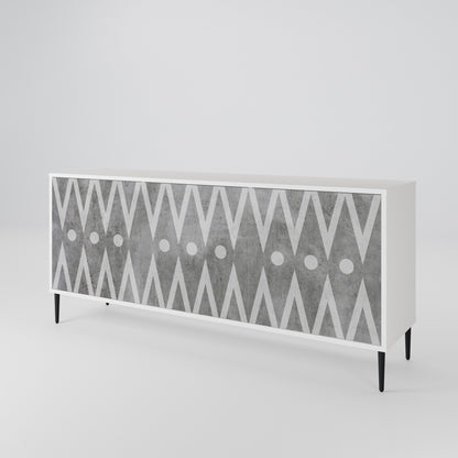 SHARP EDGES 3-Door Sideboard in White Finish