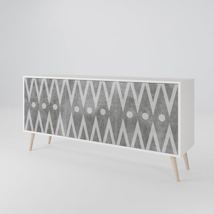 SHARP EDGES 3-Door Sideboard in White Finish