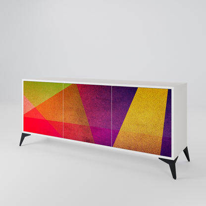 VIVID GEOMETRY Madia a 3 Ante in Finitura Bianca