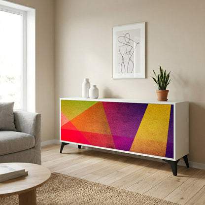 VIVID GEOMETRY Madia a 3 Ante in Finitura Bianca