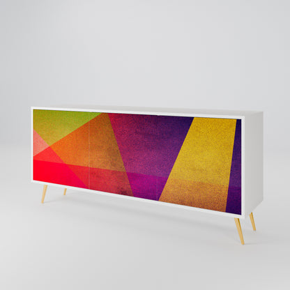 VIVID GEOMETRY Madia a 3 Ante in Finitura Bianca