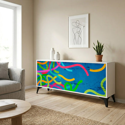 STREAMER TANGLE Madia a 3 Ante in Finitura Bianca