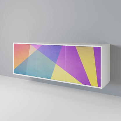 BRIGHT GEOMETRY Madia a 3 Ante in Finitura Bianca