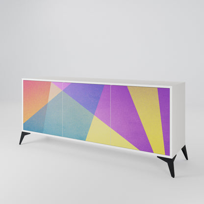 BRIGHT GEOMETRY Madia a 3 Ante in Finitura Bianca