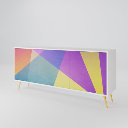 BRIGHT GEOMETRY Madia a 3 Ante in Finitura Bianca