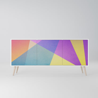 BRIGHT GEOMETRY Madia a 3 Ante in Finitura Bianca
