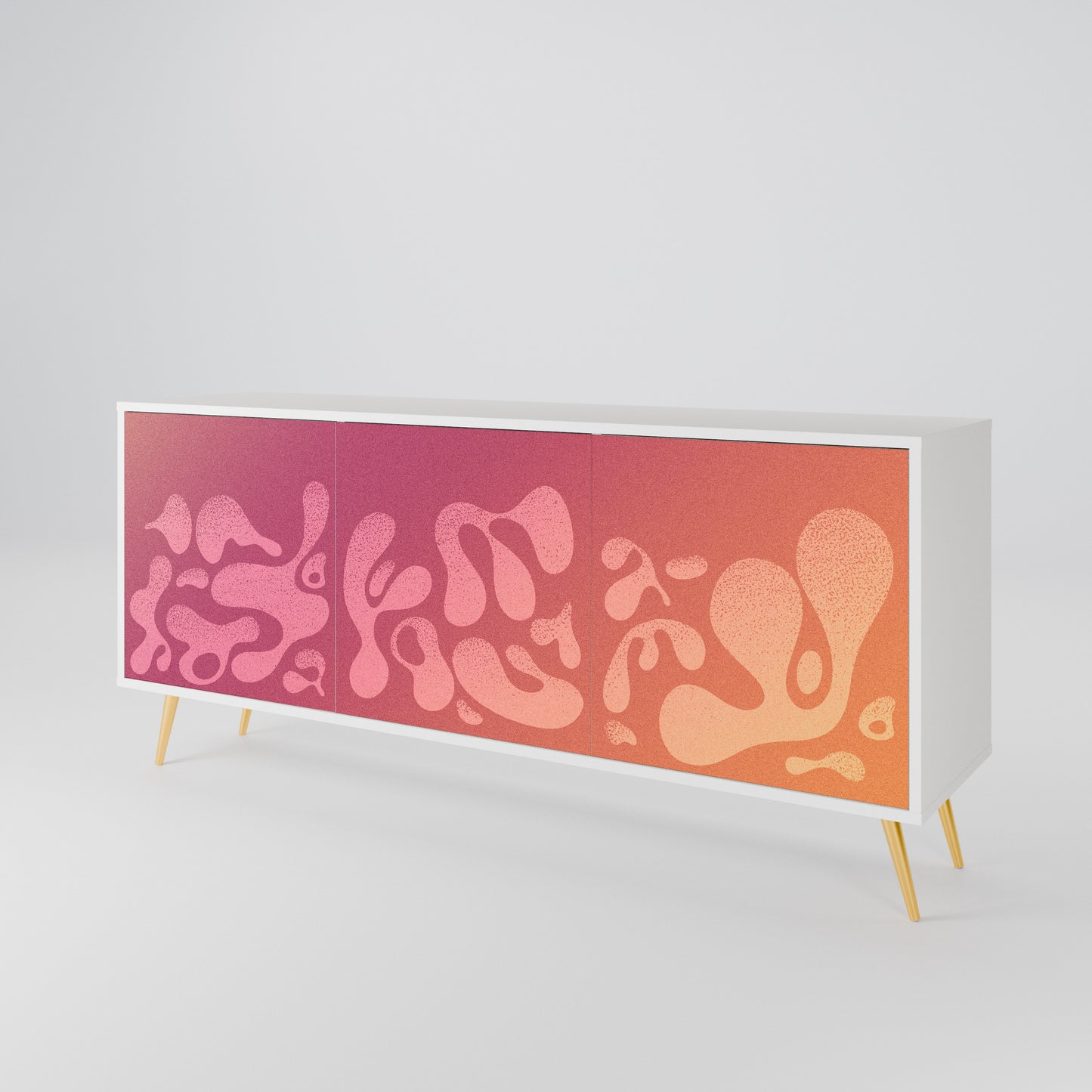 IRREGULAR PINK Madia a 3 Ante in Finitura Bianca