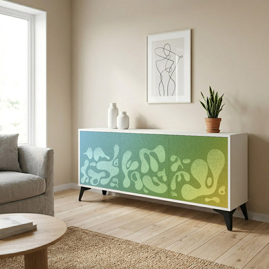 IRREGULAR BLUE 3-Door Sideboard in White Finish