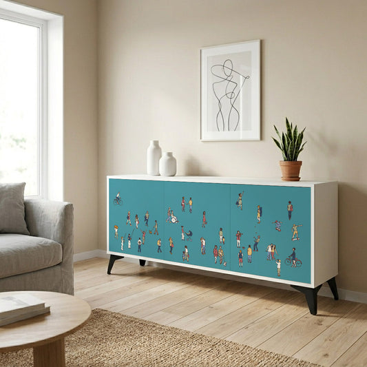 COLLECTIVE STREAM 3-Door Sideboard in White Finish