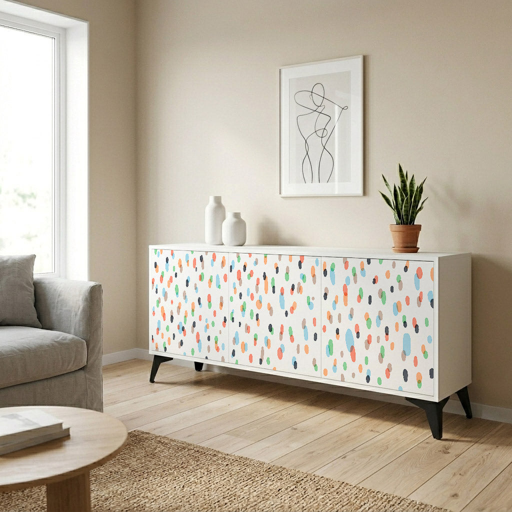 ENERGETIC SPOTS Madia a 3 Ante in Finitura Bianca