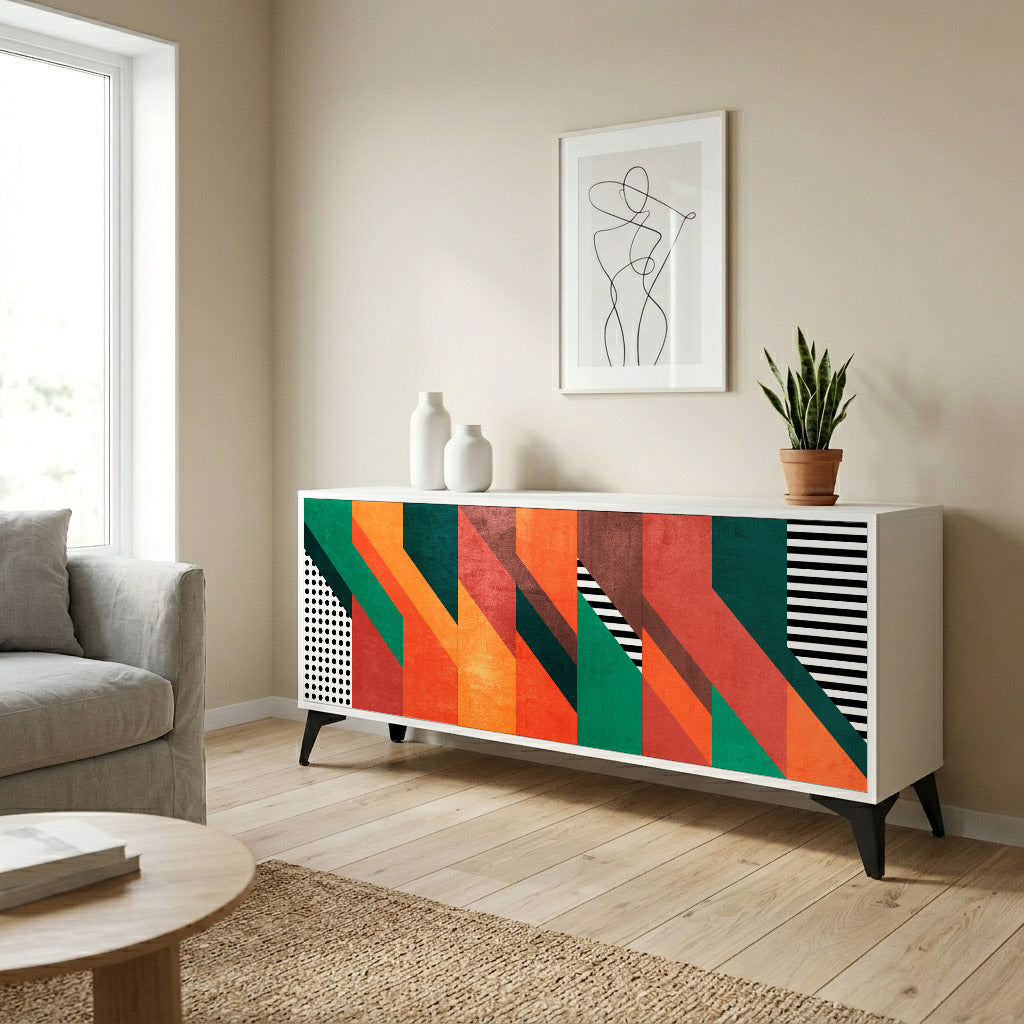 MAKESHIFT ARTISTRY Madia a 3 Ante in Finitura Bianca