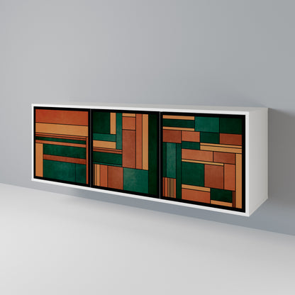 EARTHY FIGURES Madia a 3 Ante in Finitura Bianca