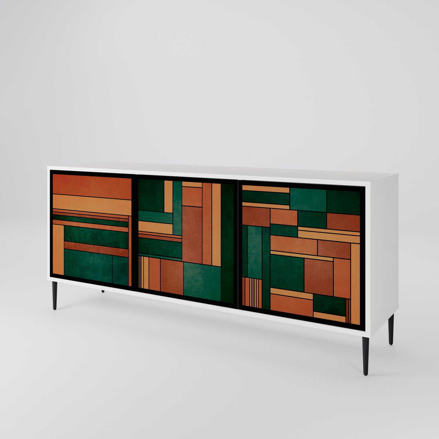 EARTHY FIGURES Madia a 3 Ante in Finitura Bianca