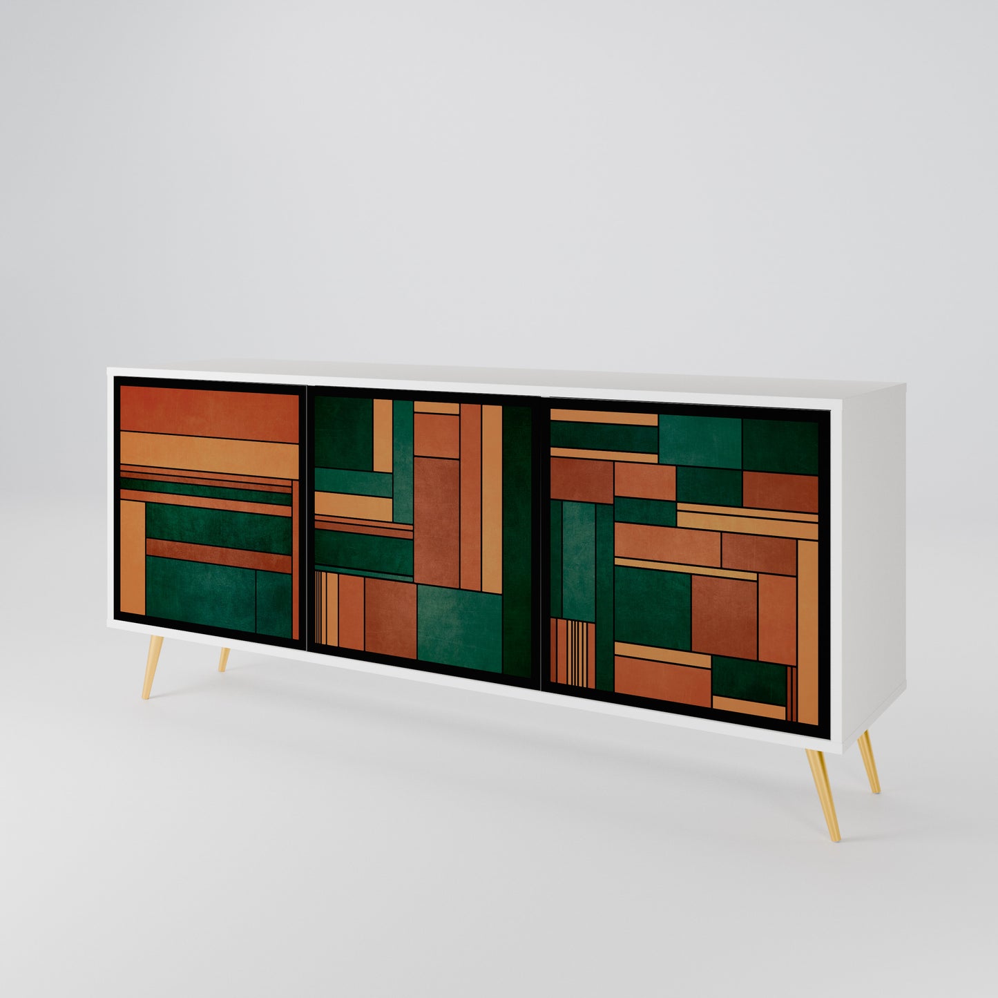 EARTHY FIGURES Madia a 3 Ante in Finitura Bianca