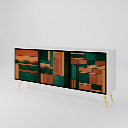 EARTHY FIGURES Madia a 3 Ante in Finitura Bianca