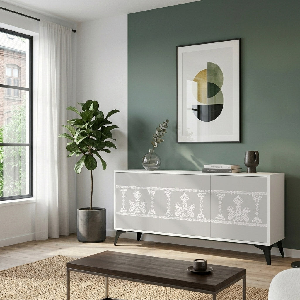 THAI GRAY Madia a 3 Ante in Finitura Bianca