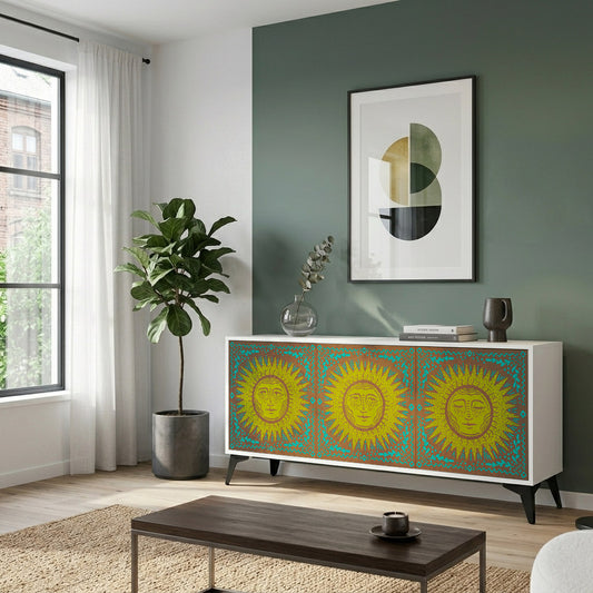 SUNSHINE EULOGY 3-Door Sideboard in White Finish