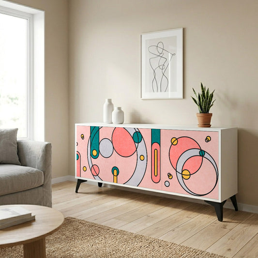 GOSSAMER ECHOES 3-Door Sideboard in White Finish