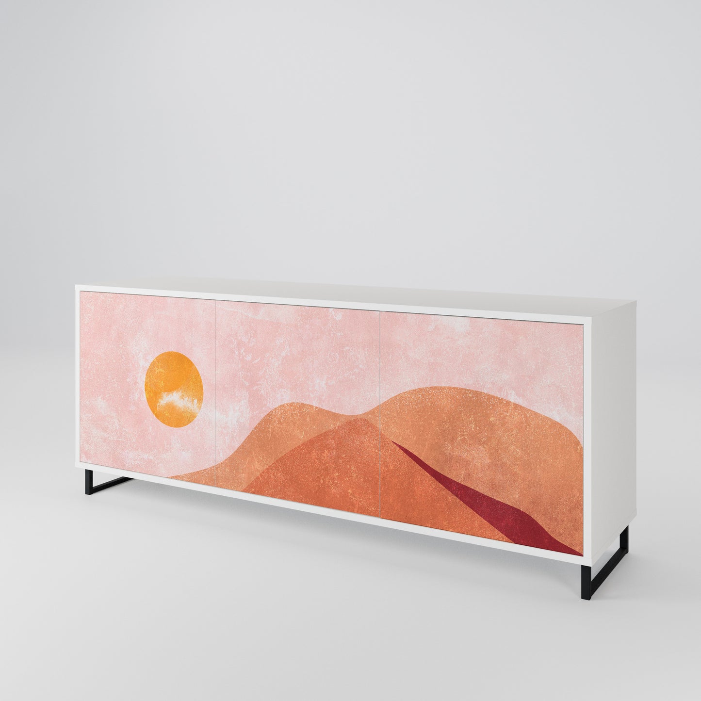 LUMINOUS SUNLIGHT 3-Door Sideboard in White Finish