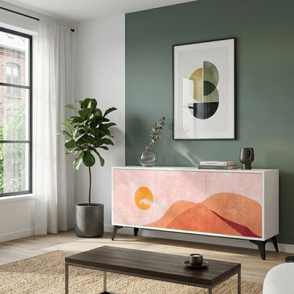 LUMINOUS SUNLIGHT 3-Door Sideboard in White Finish
