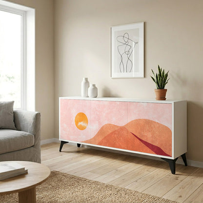 LUMINOUS SUNLIGHT 3-Door Sideboard in White Finish