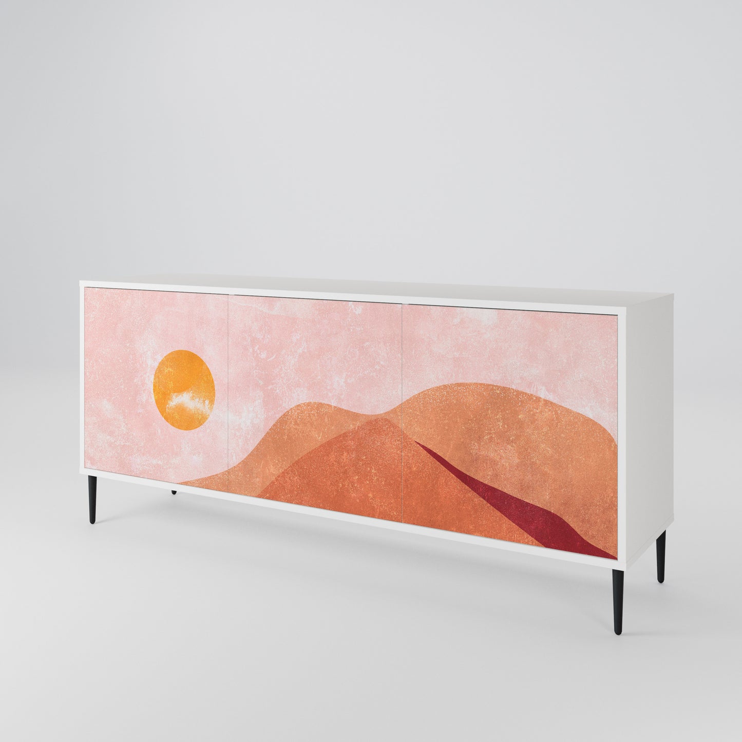 LUMINOUS SUNLIGHT 3-Door Sideboard in White Finish