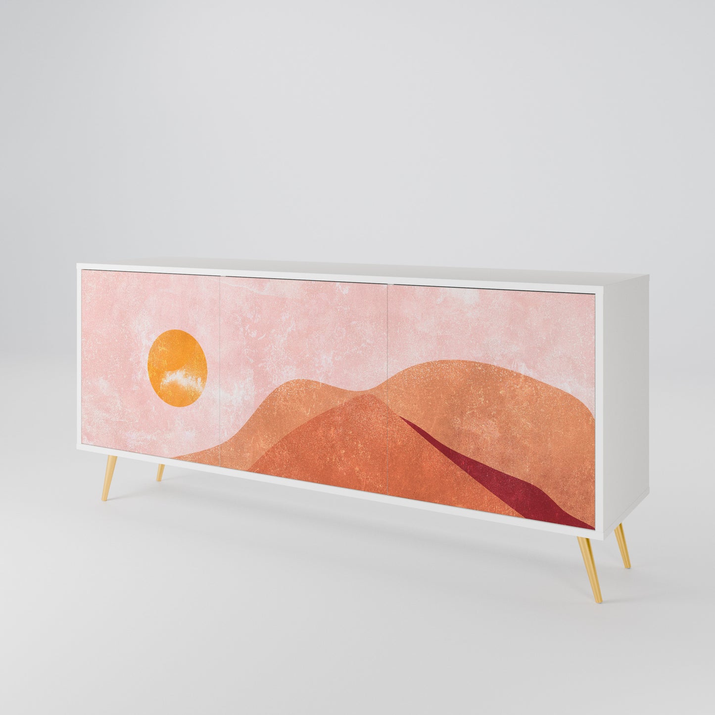 LUMINOUS SUNLIGHT 3-Door Sideboard in White Finish