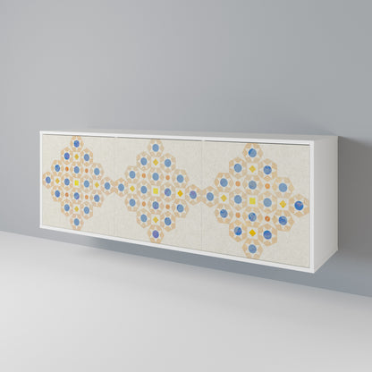 PATTERNED PRISM Madia a 3 Ante in Finitura Bianca