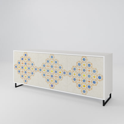 PATTERNED PRISM Madia a 3 Ante in Finitura Bianca