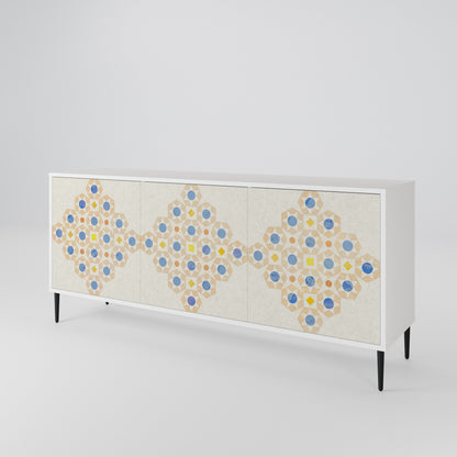 PATTERNED PRISM Madia a 3 Ante in Finitura Bianca