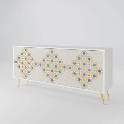 PATTERNED PRISM Madia a 3 Ante in Finitura Bianca